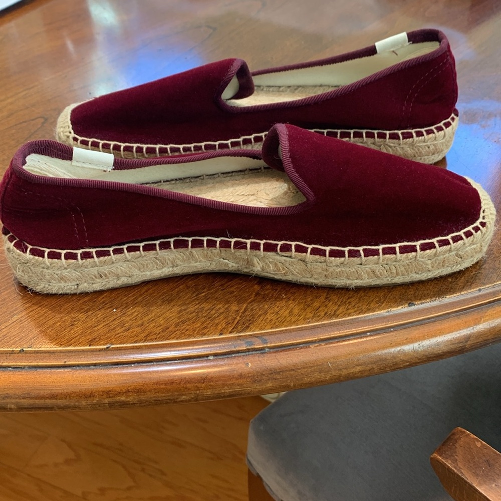 SOLUDOS burgundy velvet espadrilles size 7.5 - Picture 7 of 7